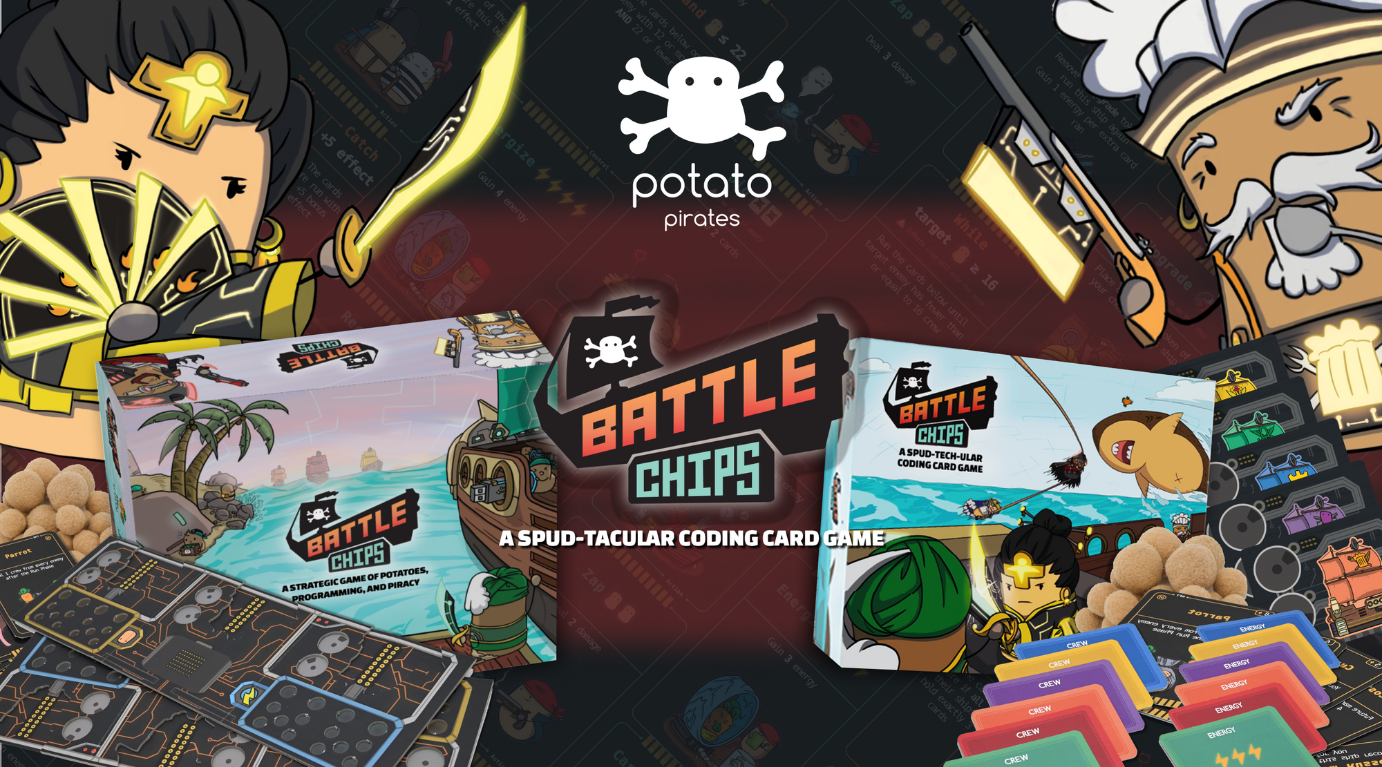 Potato Pirates 3: Battlechips, A Spud-Techular Coding Card Game Coming To Port Soon!