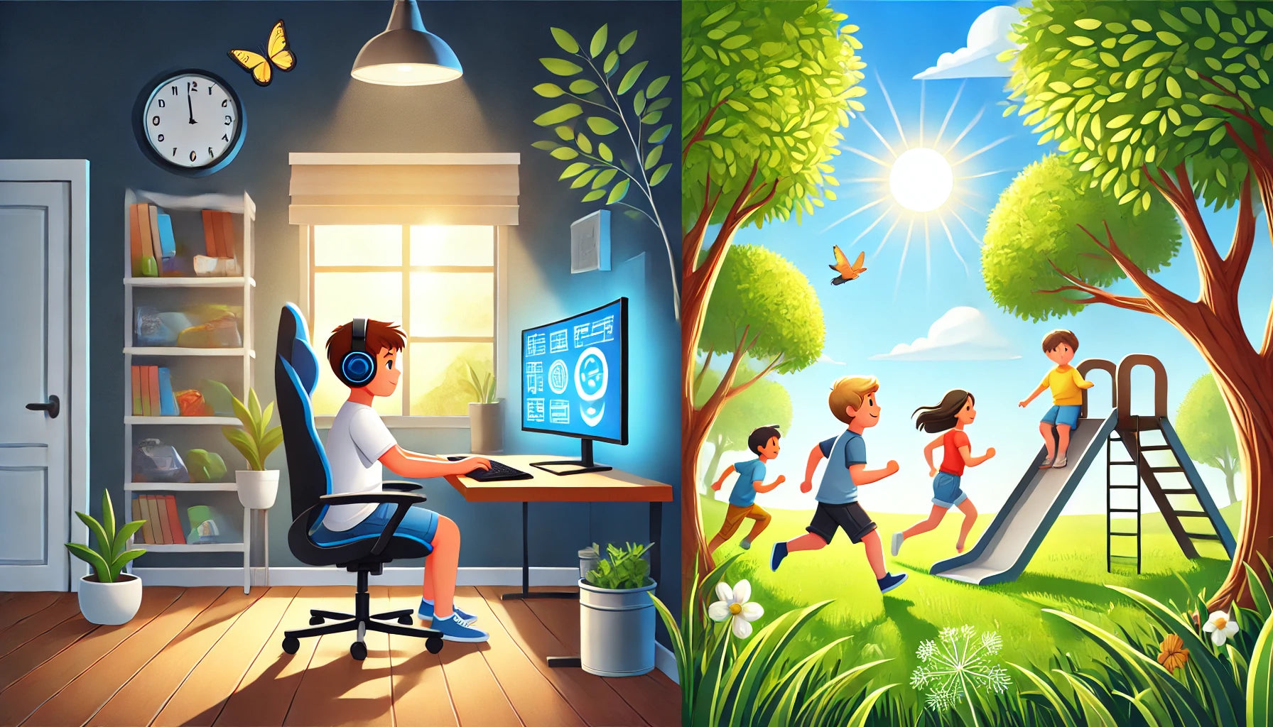 Computer Games vs Playing Outside – Potato Pirates