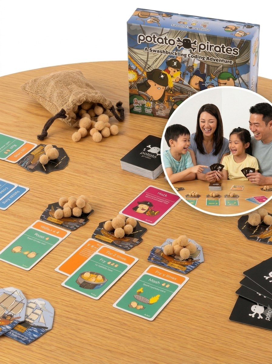 Potato Pirates Coding Card Game: 2nd Edition + Co-operative Expansion Pack
