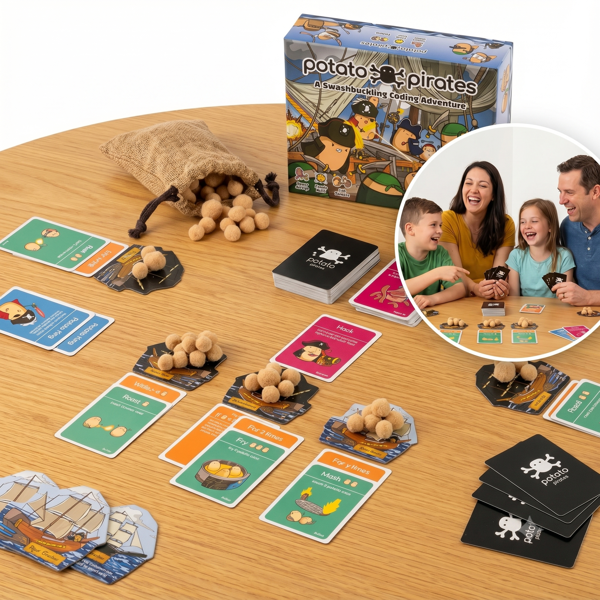 Potato Pirates Coding Card Game: 2nd Edition + Co-operative Expansion Pack