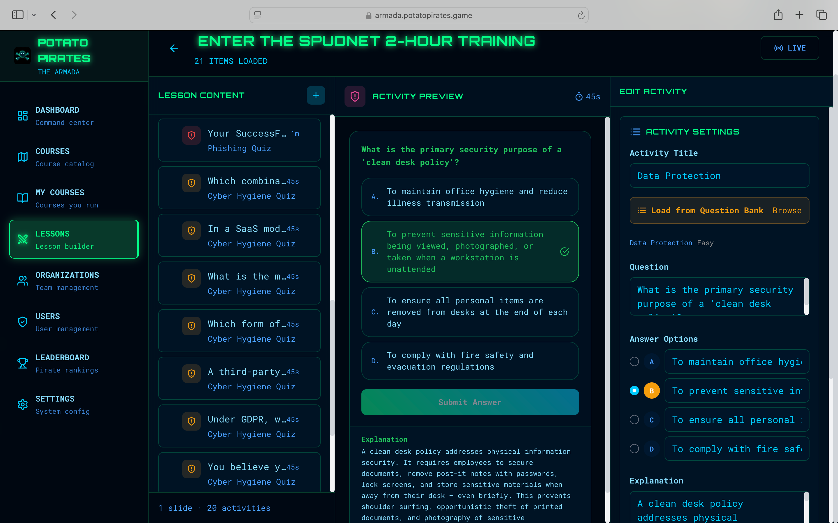 Training Kit - Enter The Spudnet Cybersecurity Board Games